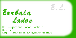 borbala lados business card